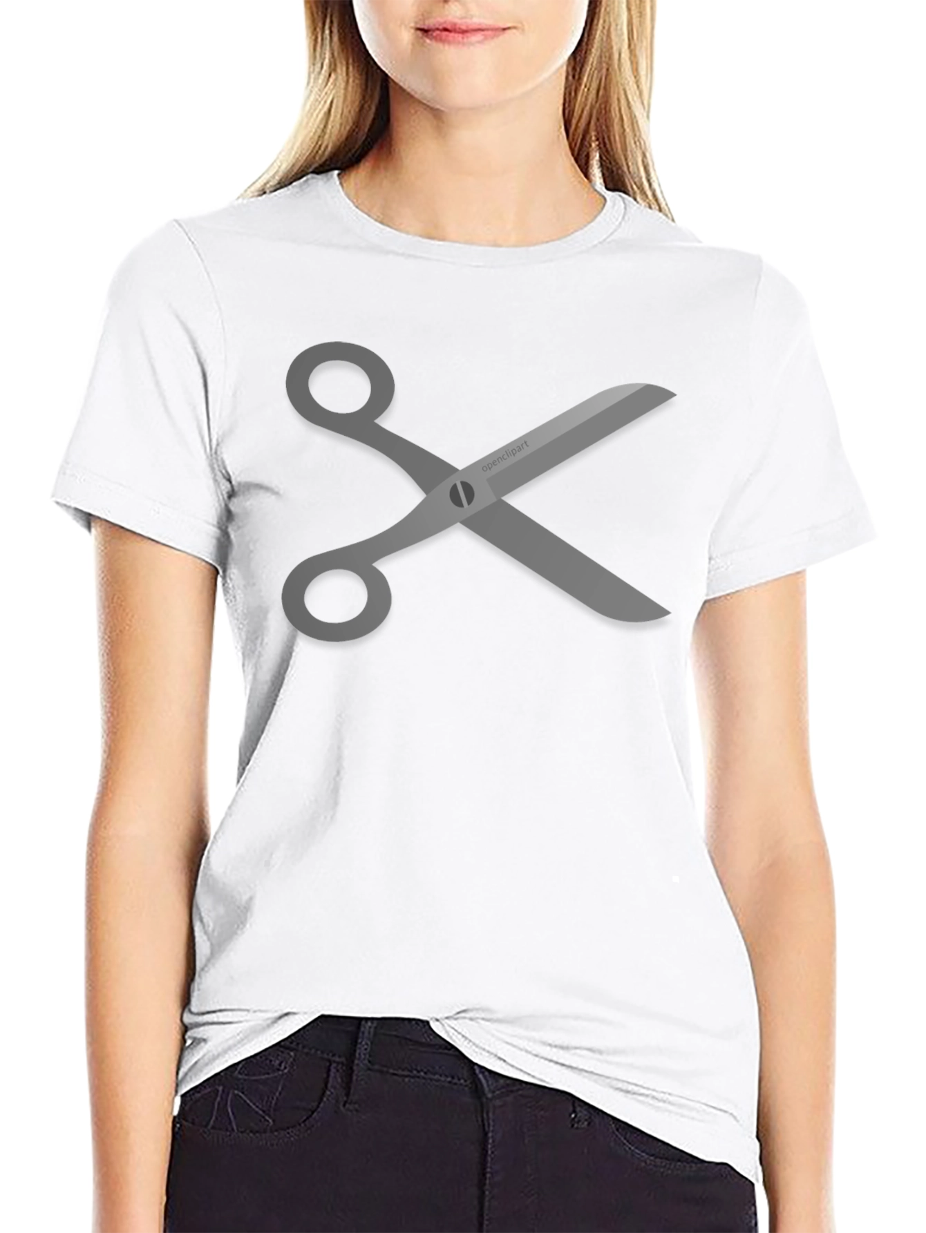 Scissors Graphic Tee - Stylish Black T-Shirt
