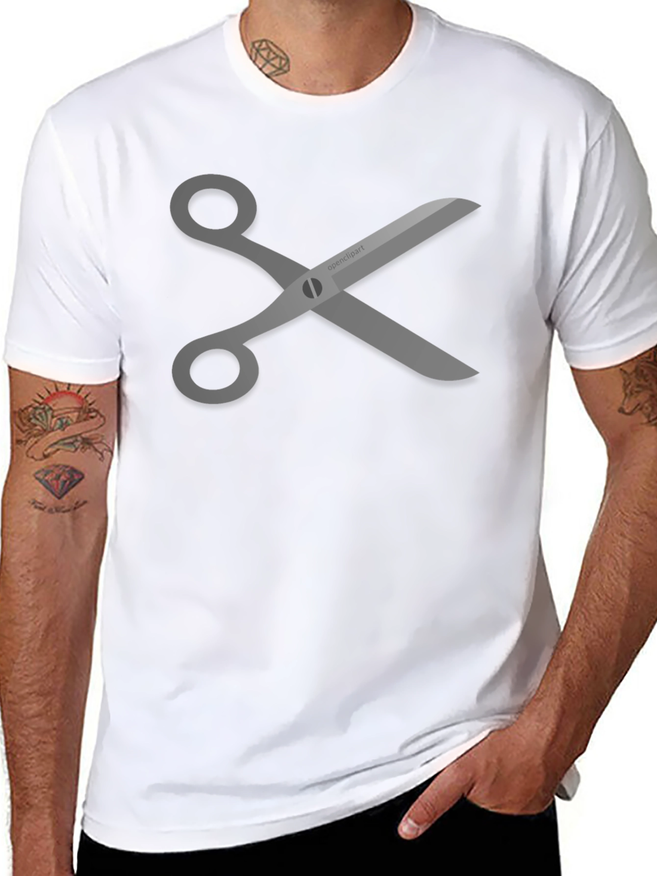 Scissors Graphic Tee - Stylish Black T-Shirt
