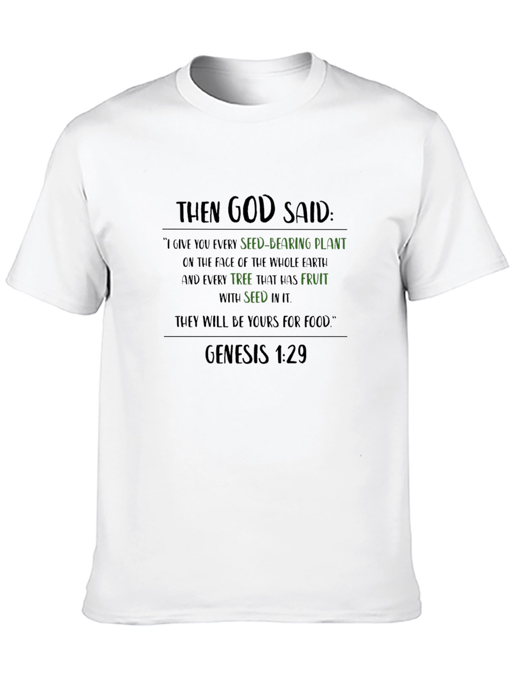 Genesis 1:29 T-Shirt - God Said Seed-Bearing Plant