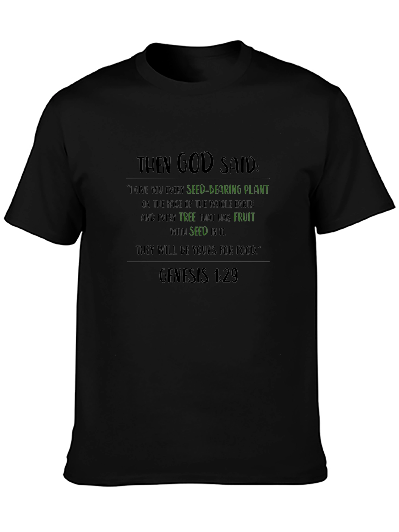 Genesis 1:29 T-Shirt - God Said Seed-Bearing Plant