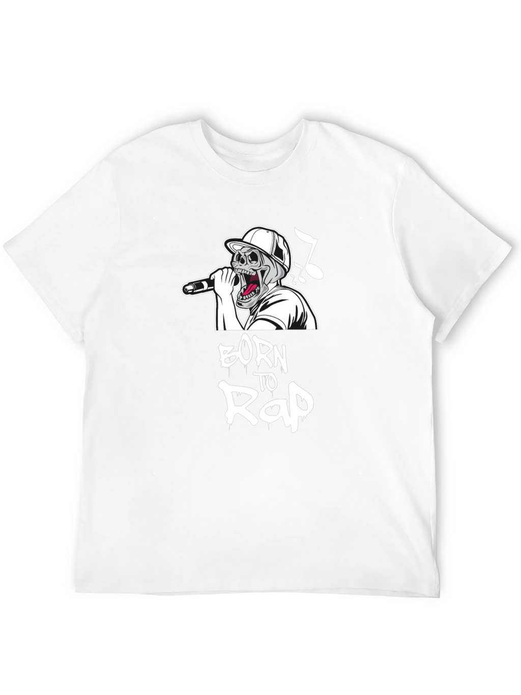 Born to Rap Skull Graphic Black T-Shirt