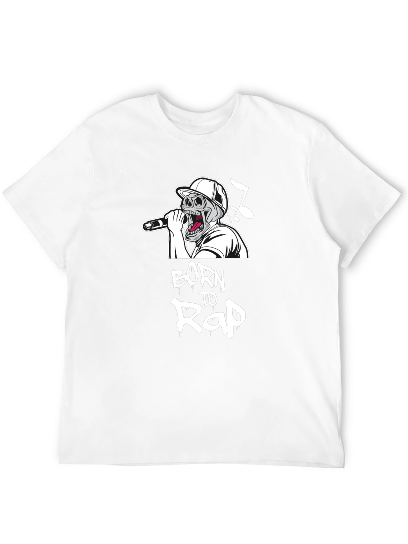 Born to Rap Skull Graphic Black T-Shirt