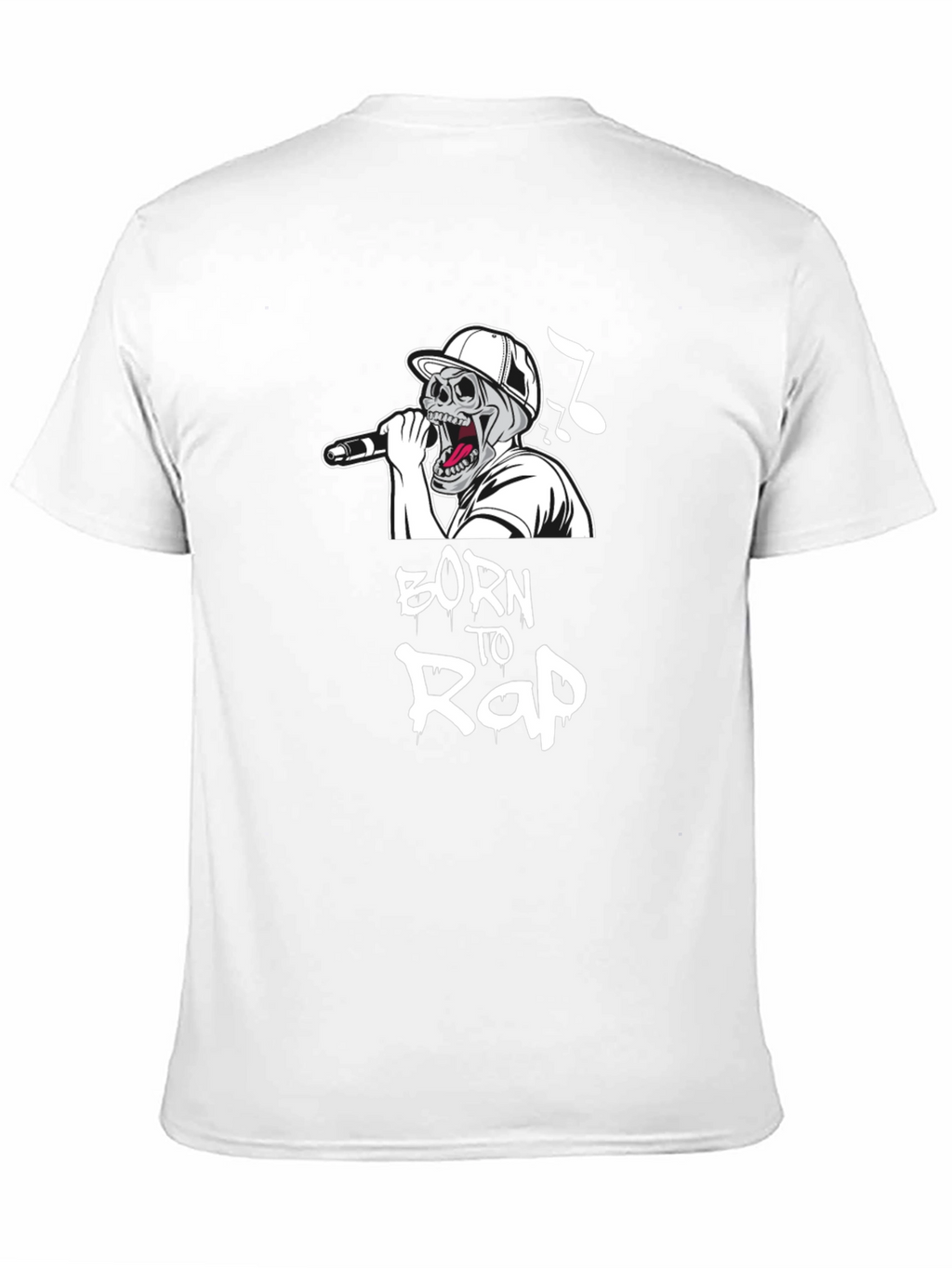 Born to Rap Skull Graphic Black T-Shirt