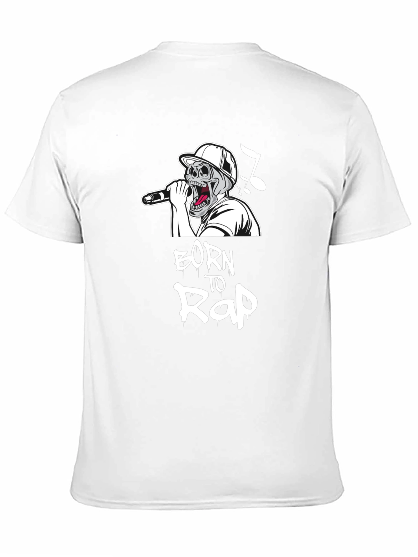 Born to Rap Skull Graphic Black T-Shirt