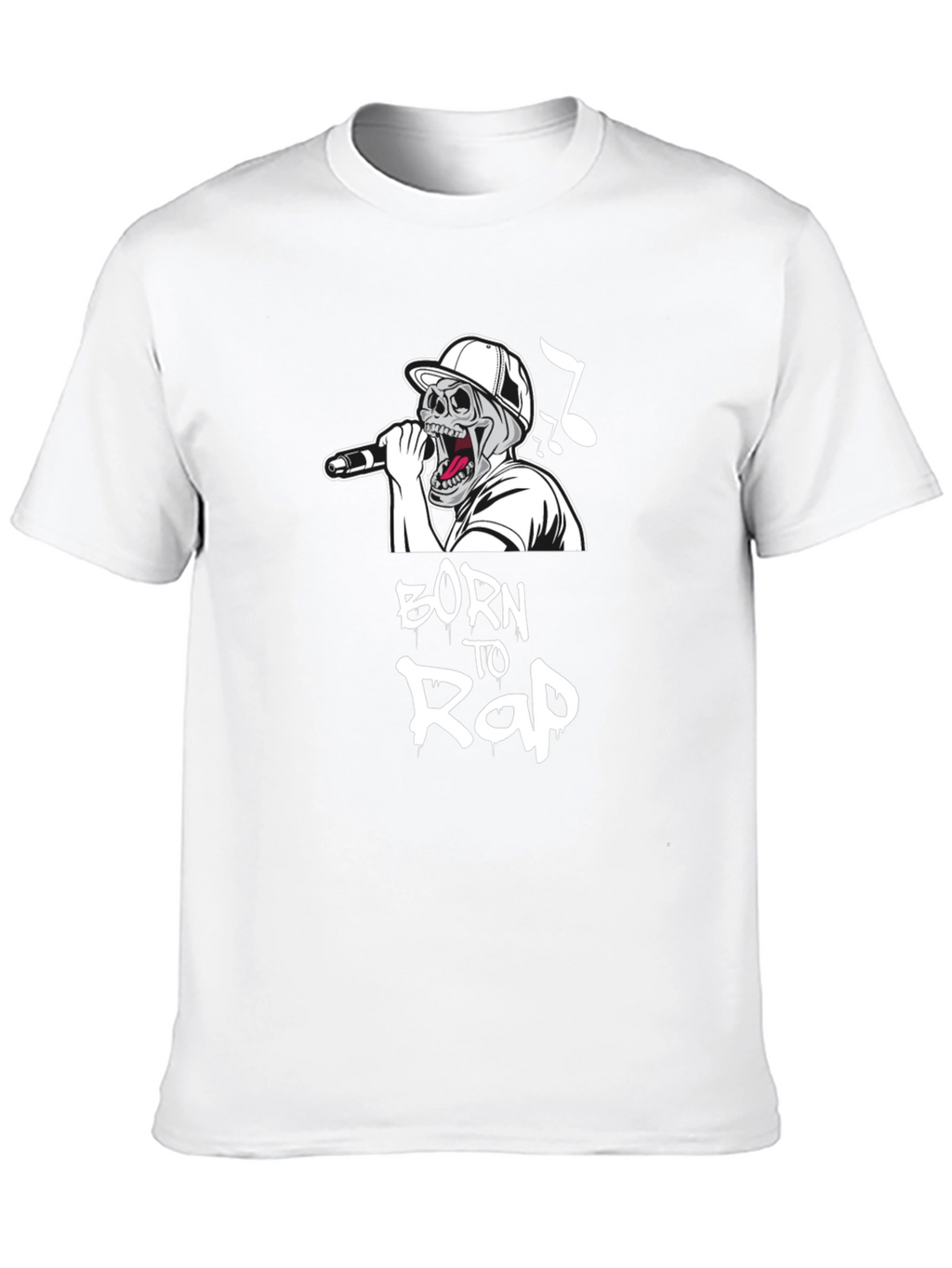 Born to Rap Skull Graphic Black T-Shirt
