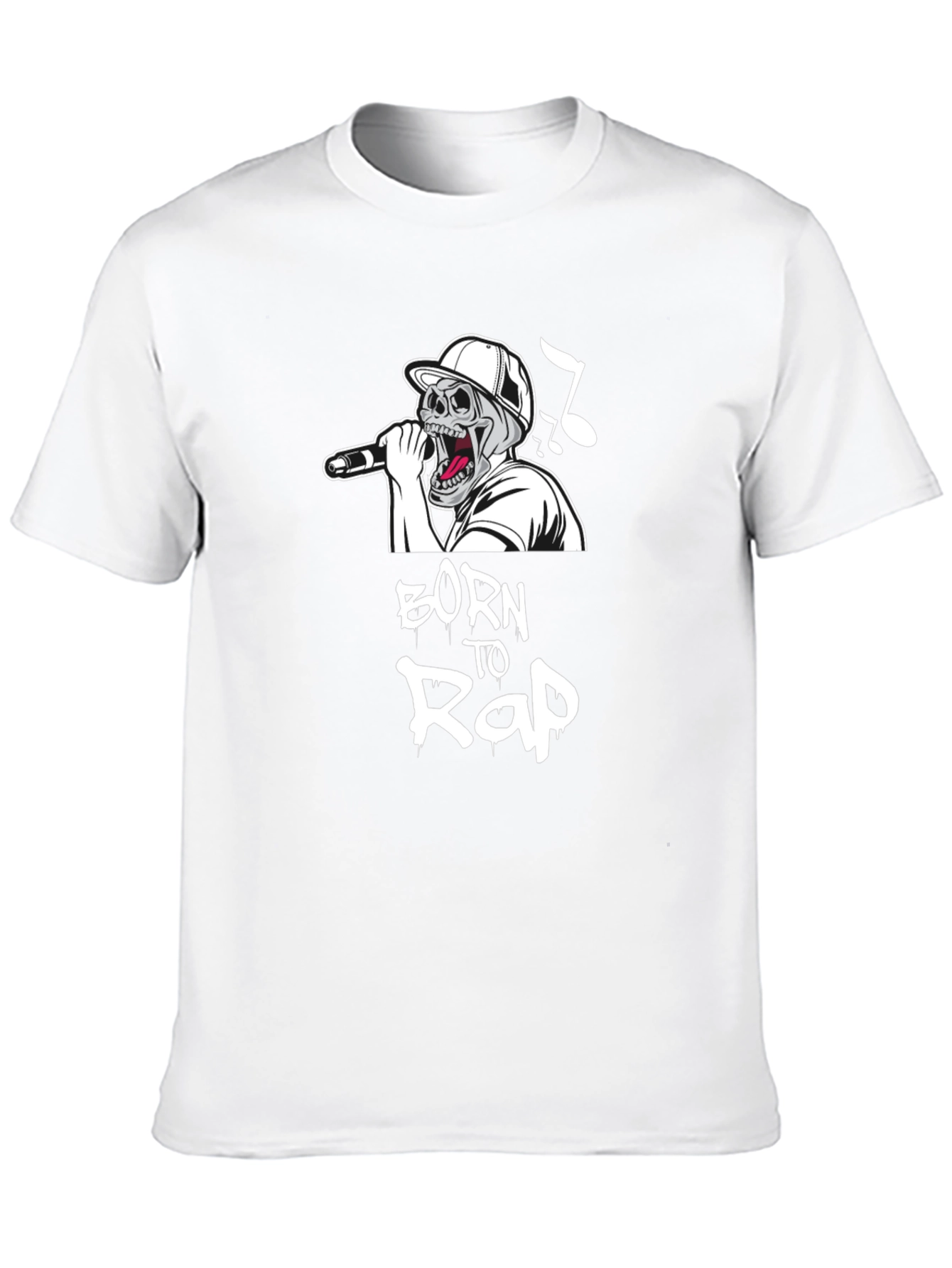 Born to Rap Skull Graphic Black T-Shirt