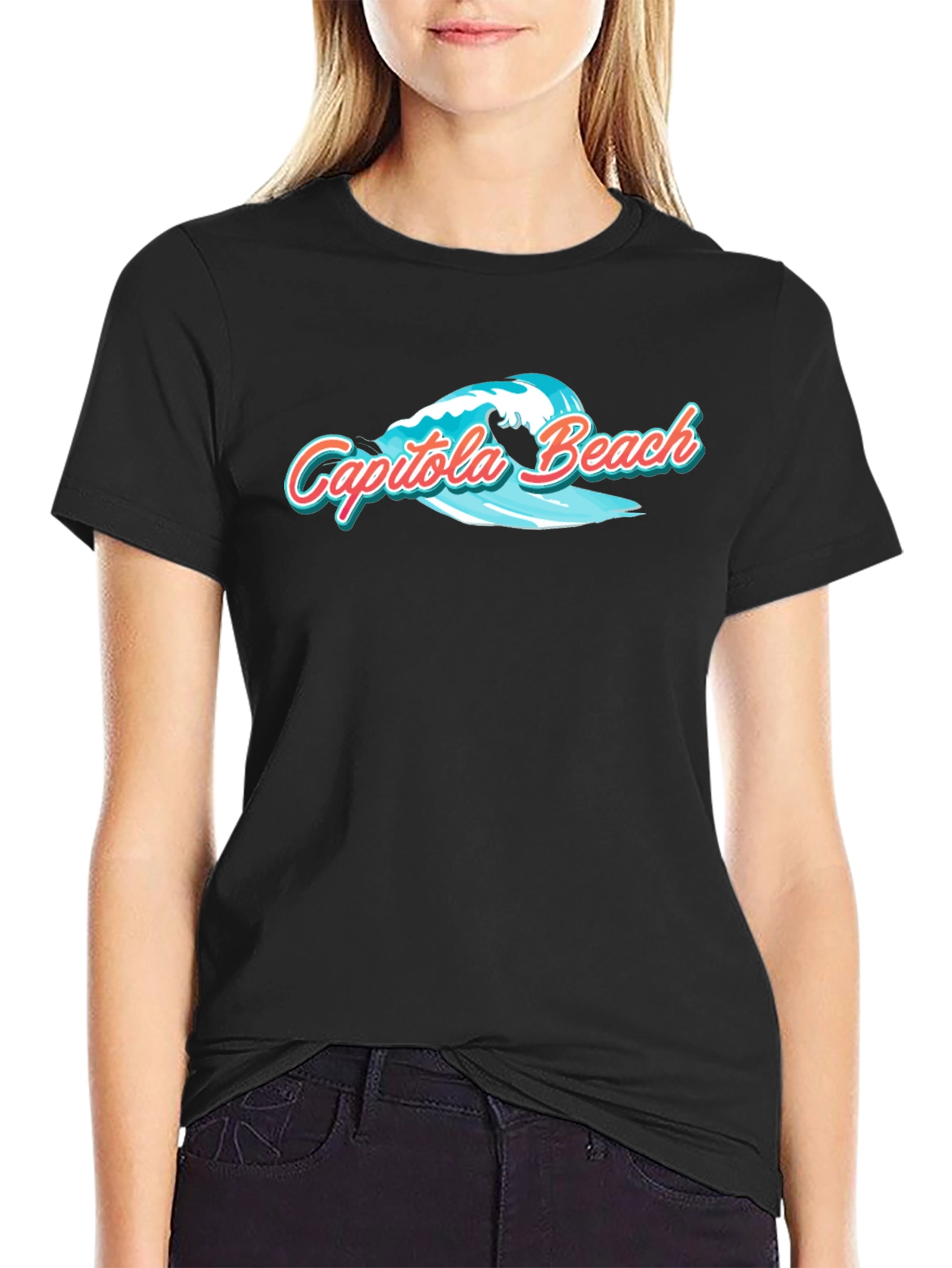 Capitola Beach Graphic T-Shirt - Black