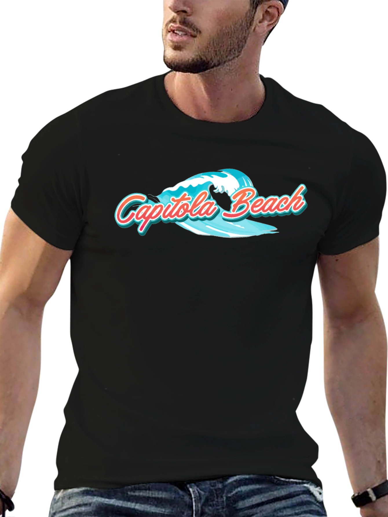 Capitola Beach Graphic T-Shirt - Black