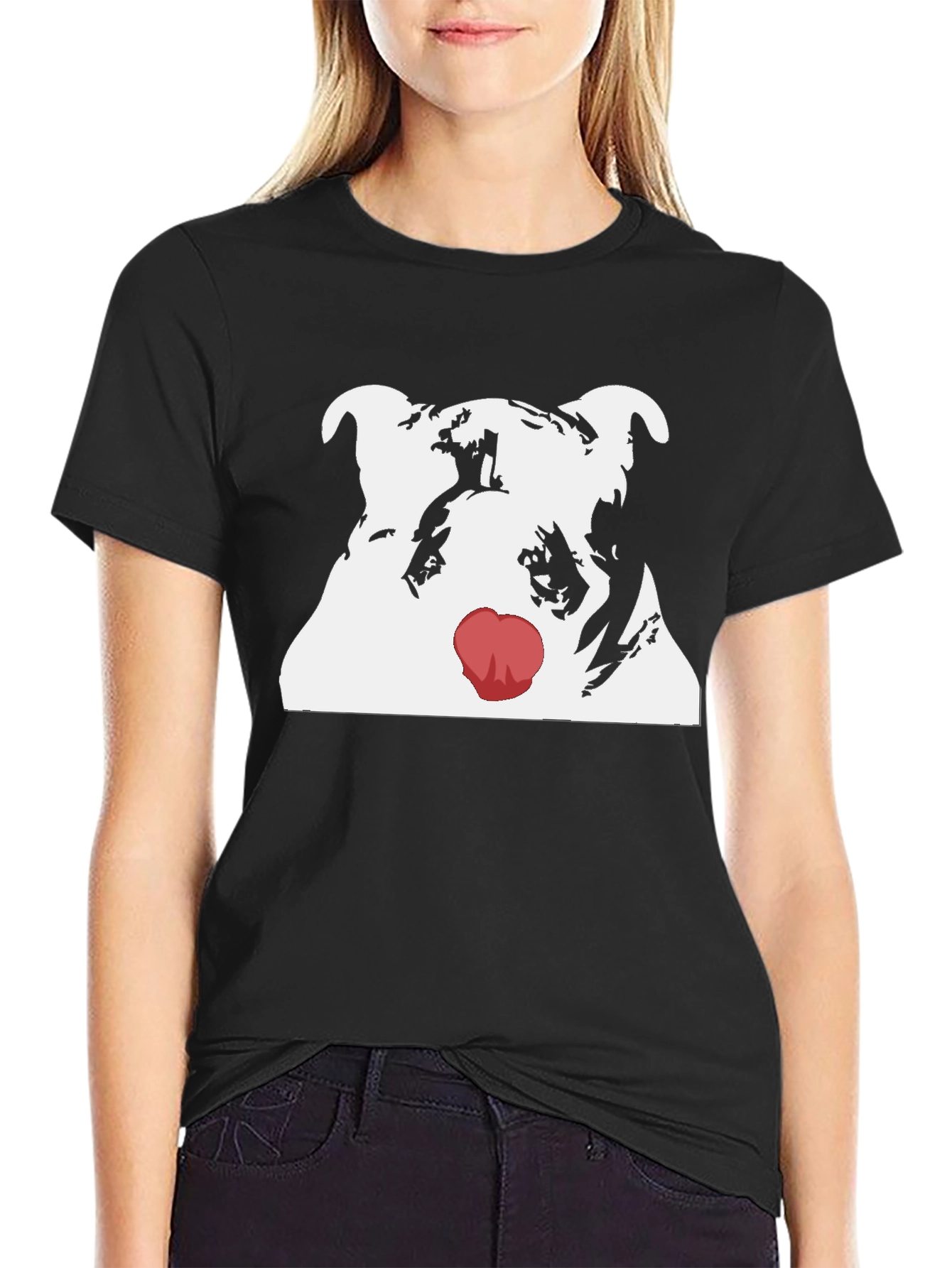 Dog Red Nose T-Shirt - Cool Graphic Tee