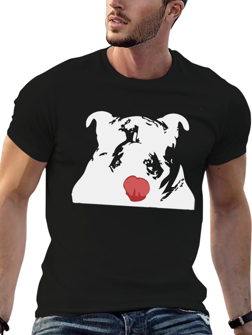 Dog Red Nose T-Shirt - Cool Graphic Tee