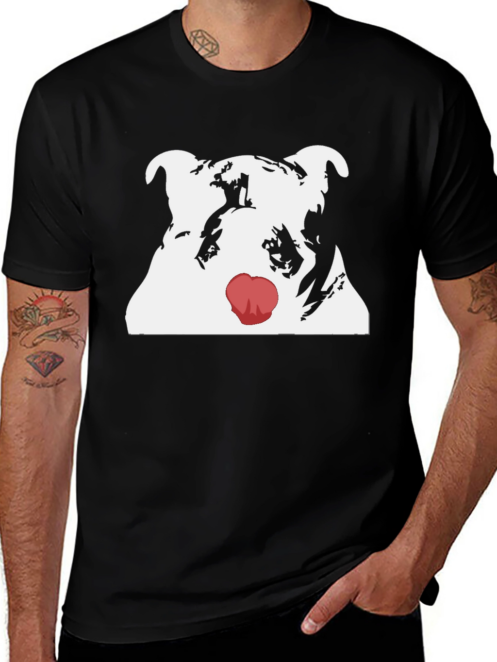 Dog Red Nose T-Shirt - Cool Graphic Tee