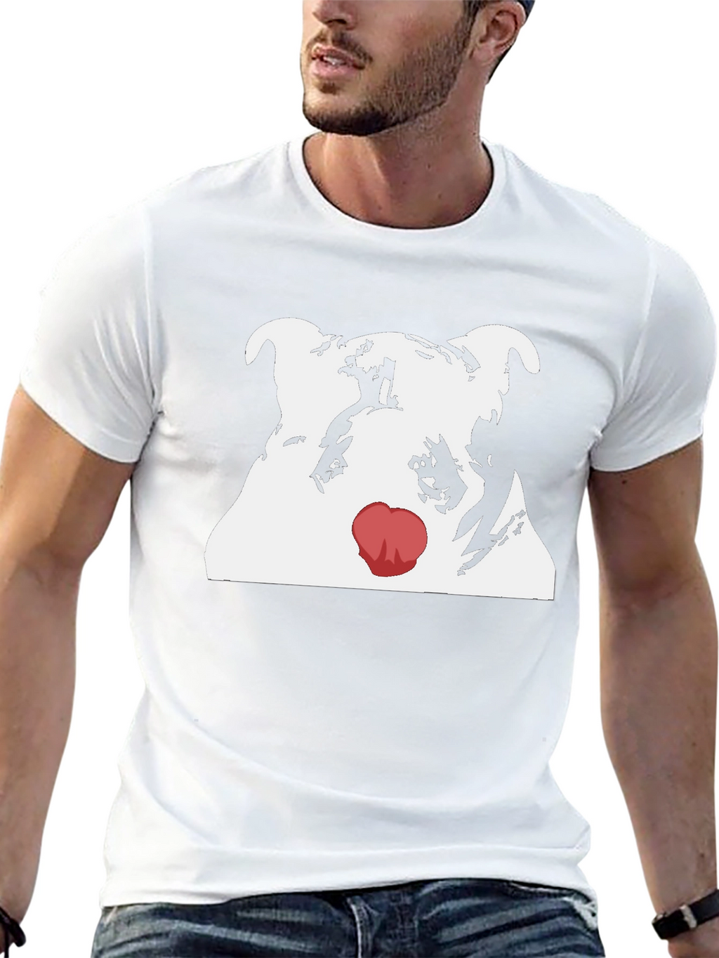 Dog Red Nose T-Shirt - Cool Graphic Tee