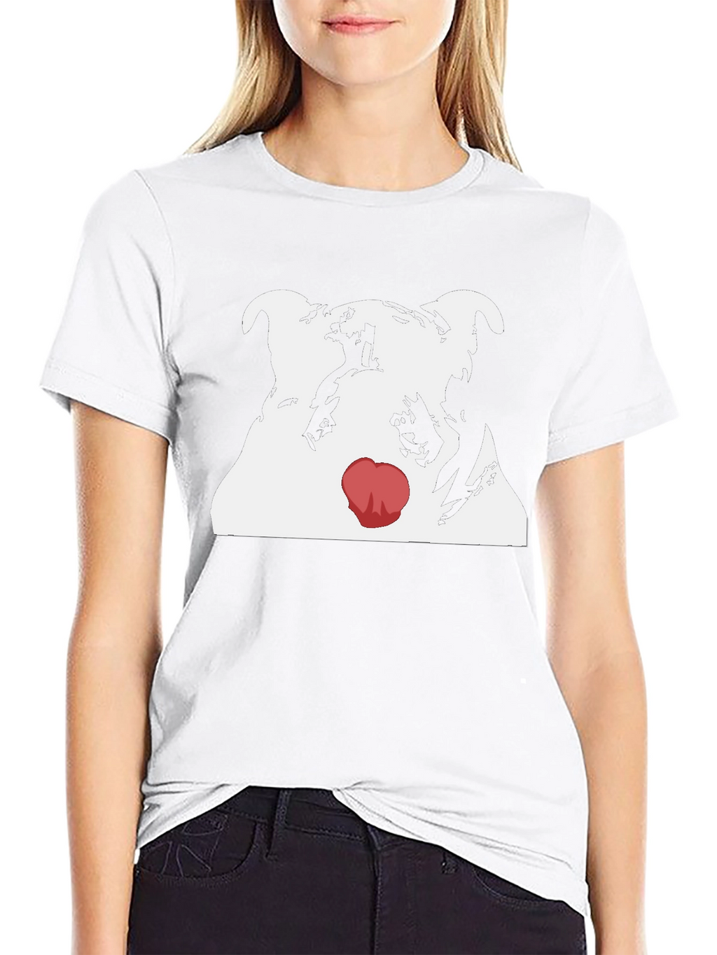 Dog Red Nose T-Shirt - Cool Graphic Tee