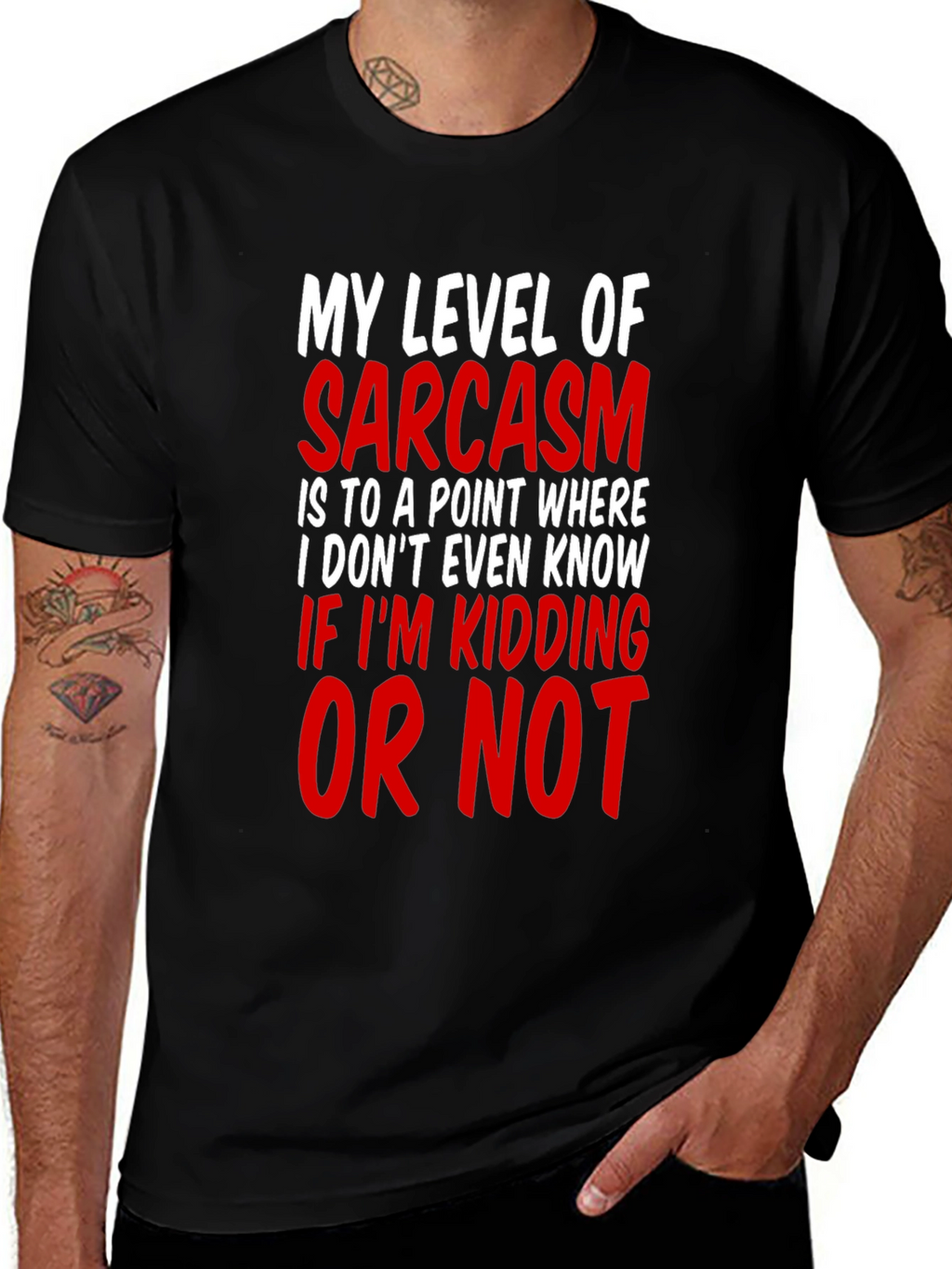 Sarcasm Level Mens T-Shirt Funny Graphic Tee