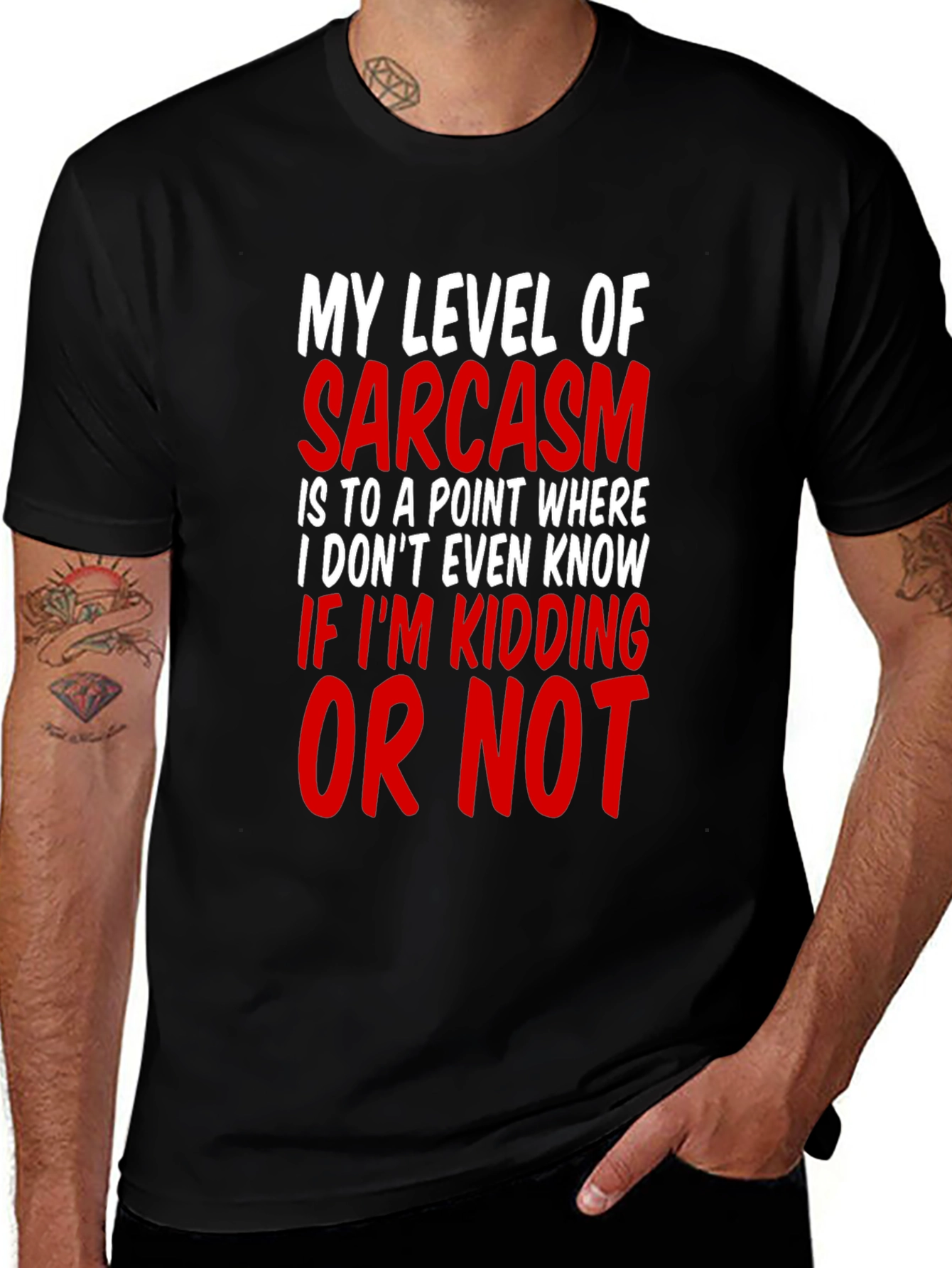 Sarcasm Level Mens T-Shirt Funny Graphic Tee