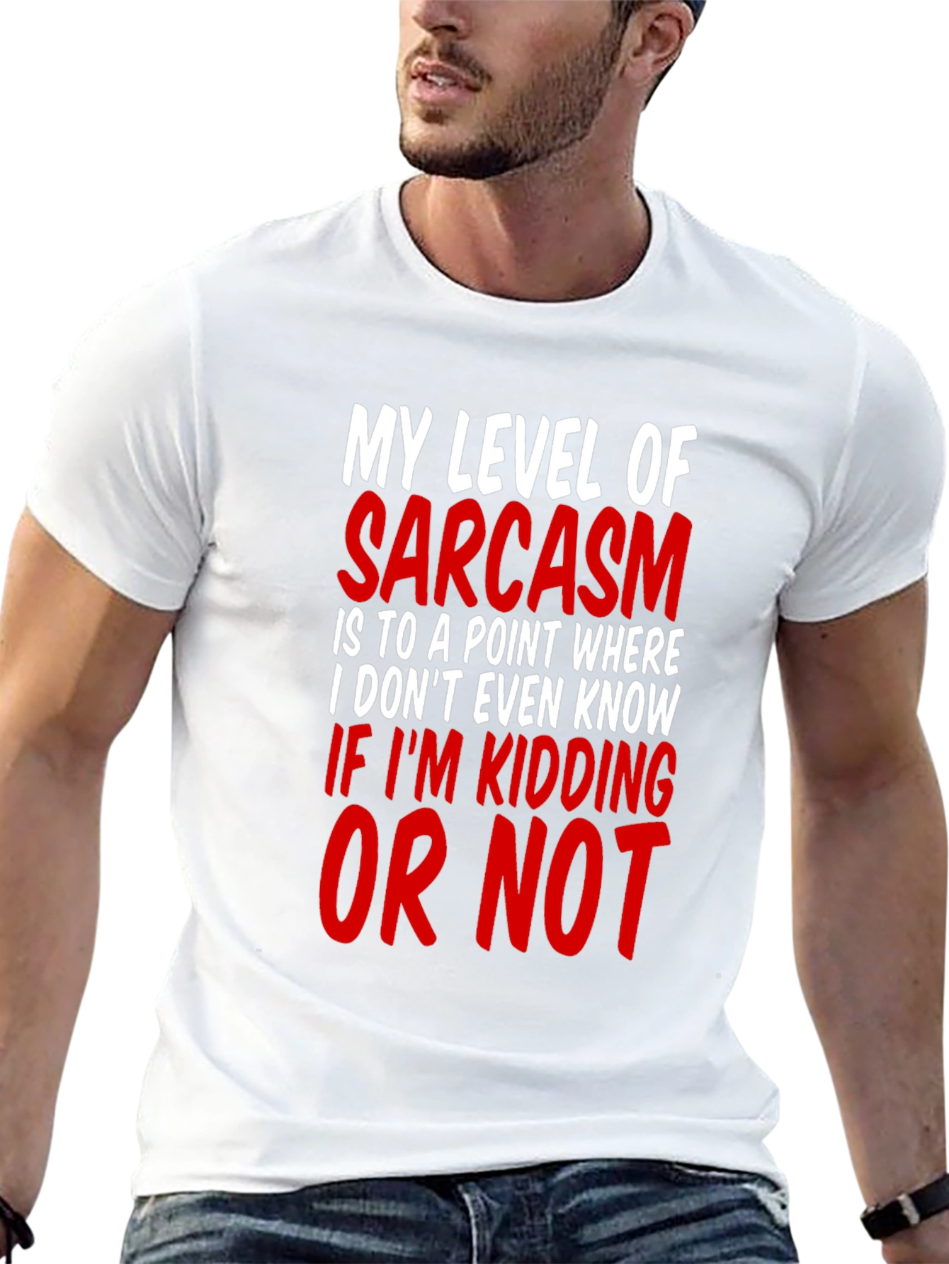 Sarcasm Level Mens T-Shirt Funny Graphic Tee