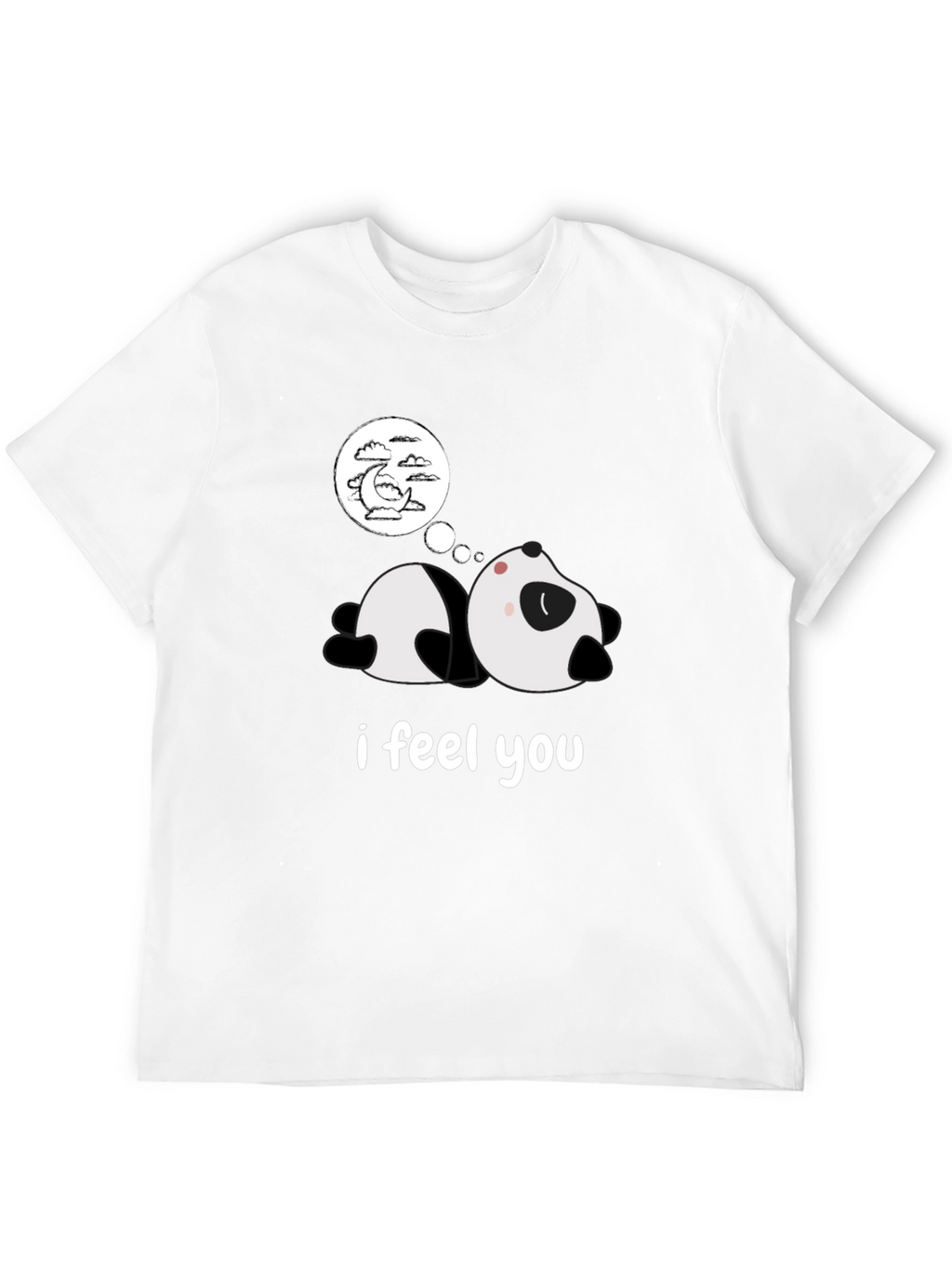Dreamy Panda Black T-Shirt - I Feel You