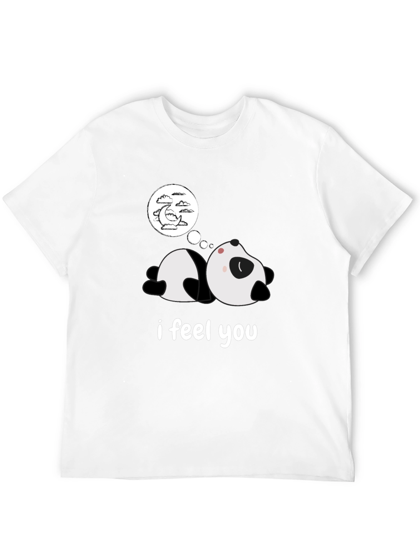Dreamy Panda Black T-Shirt - I Feel You