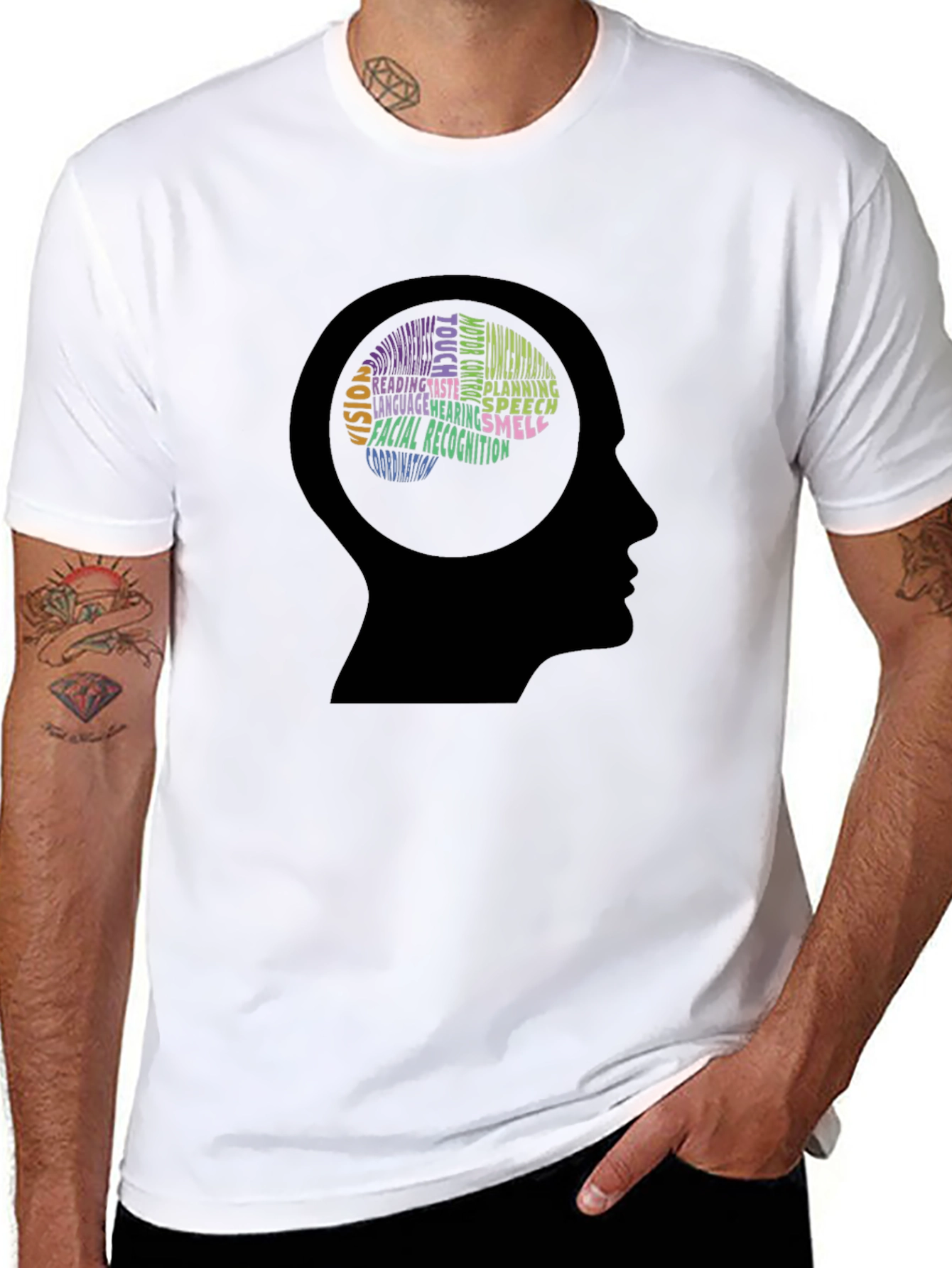 Brain Function Word Art Graphic T-Shirt