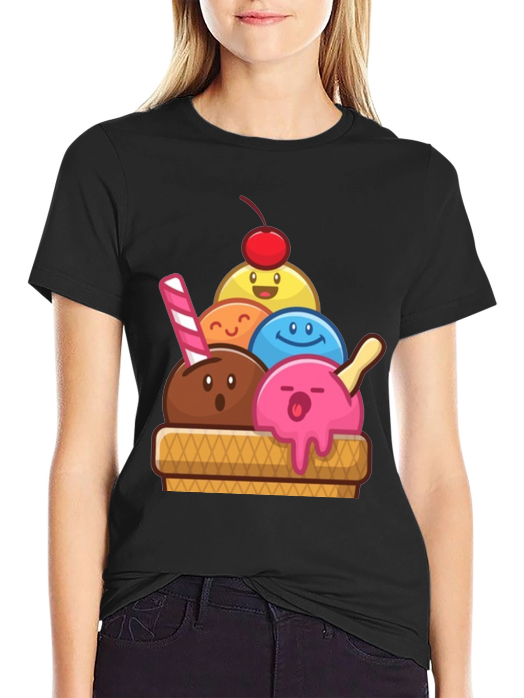 Ice Cream Scoop T-Shirt - Fun Cartoon Design