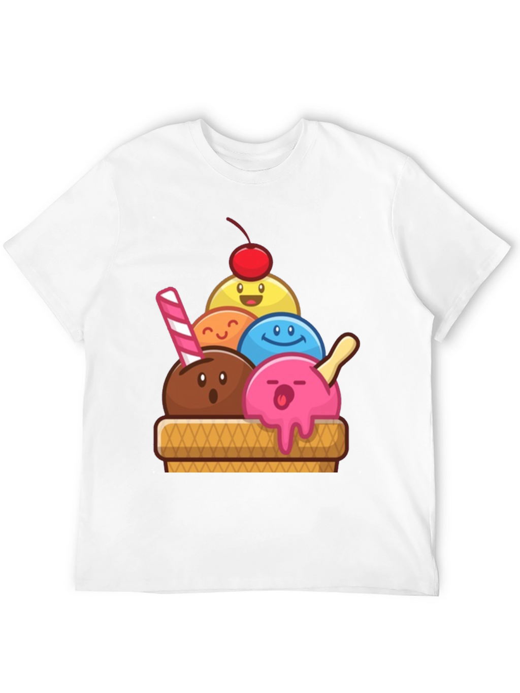Ice Cream Scoop T-Shirt - Fun Cartoon Design