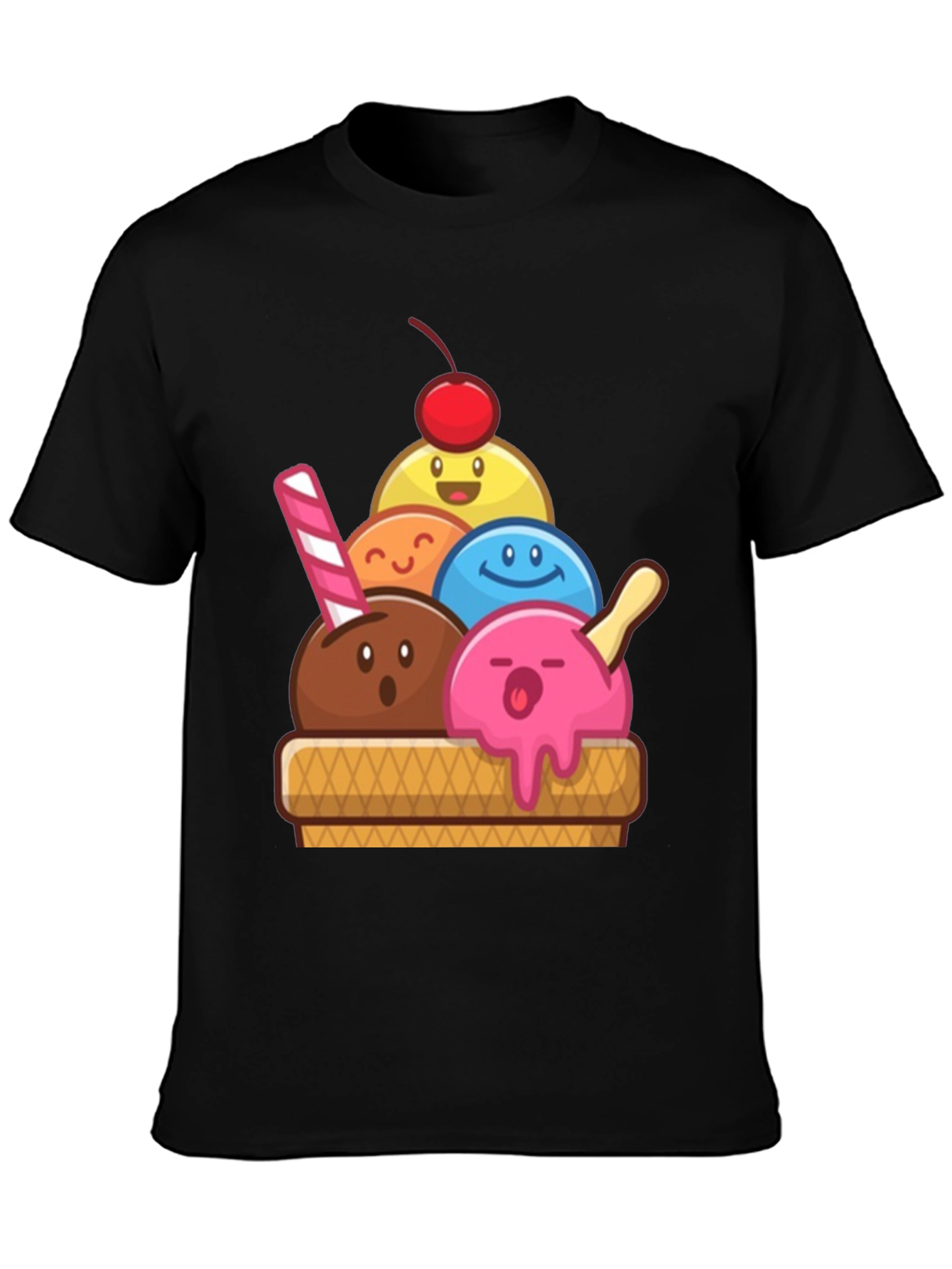 Ice Cream Scoop T-Shirt - Fun Cartoon Design