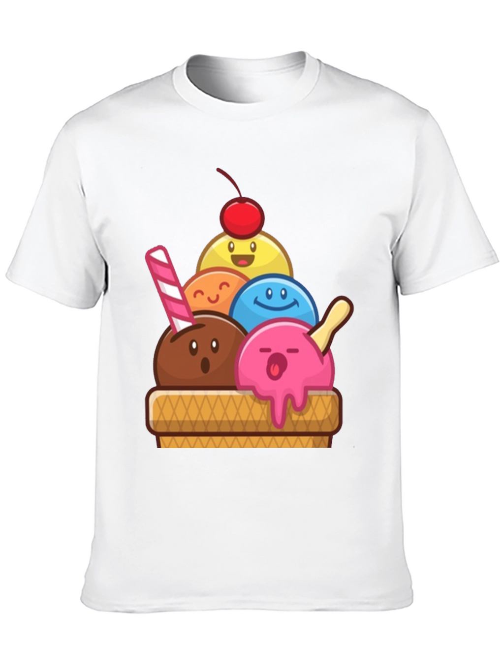Ice Cream Scoop T-Shirt - Fun Cartoon Design