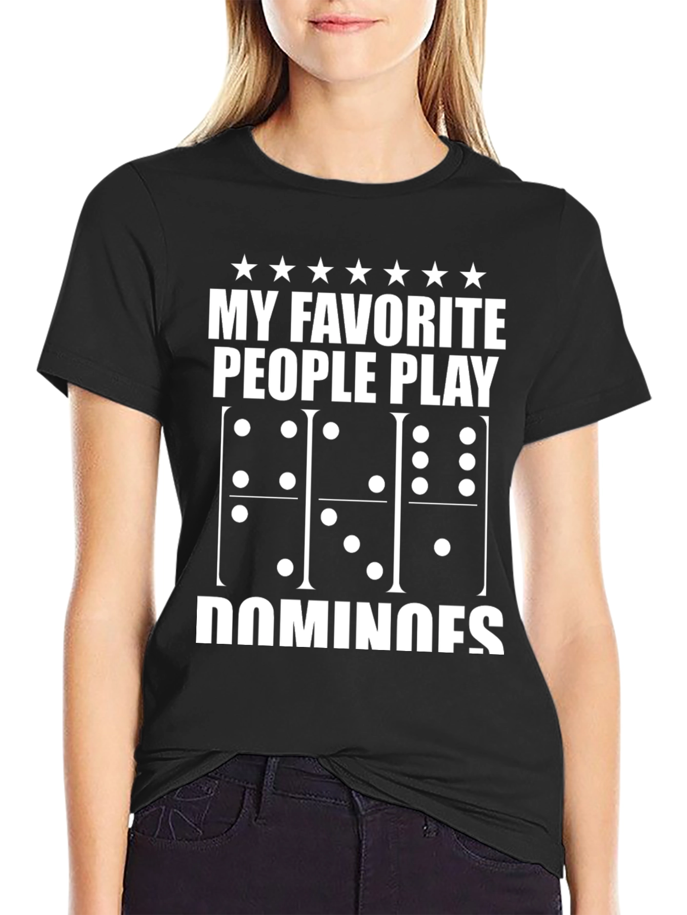 My Favorite People Play Dominoes Black T-Shirt