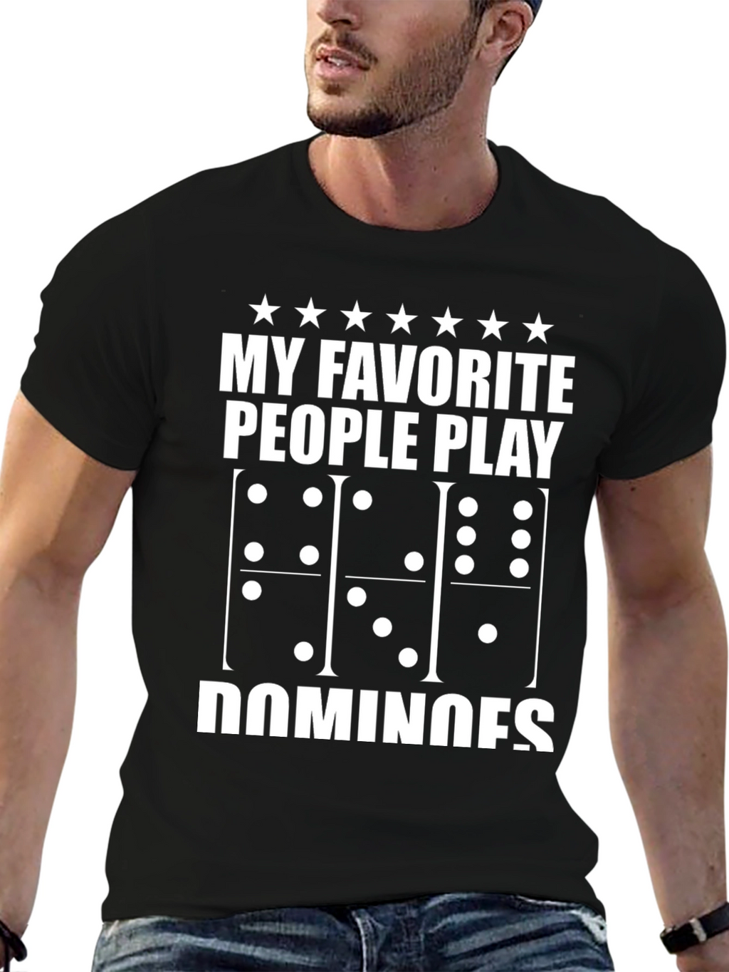 My Favorite People Play Dominoes Black T-Shirt