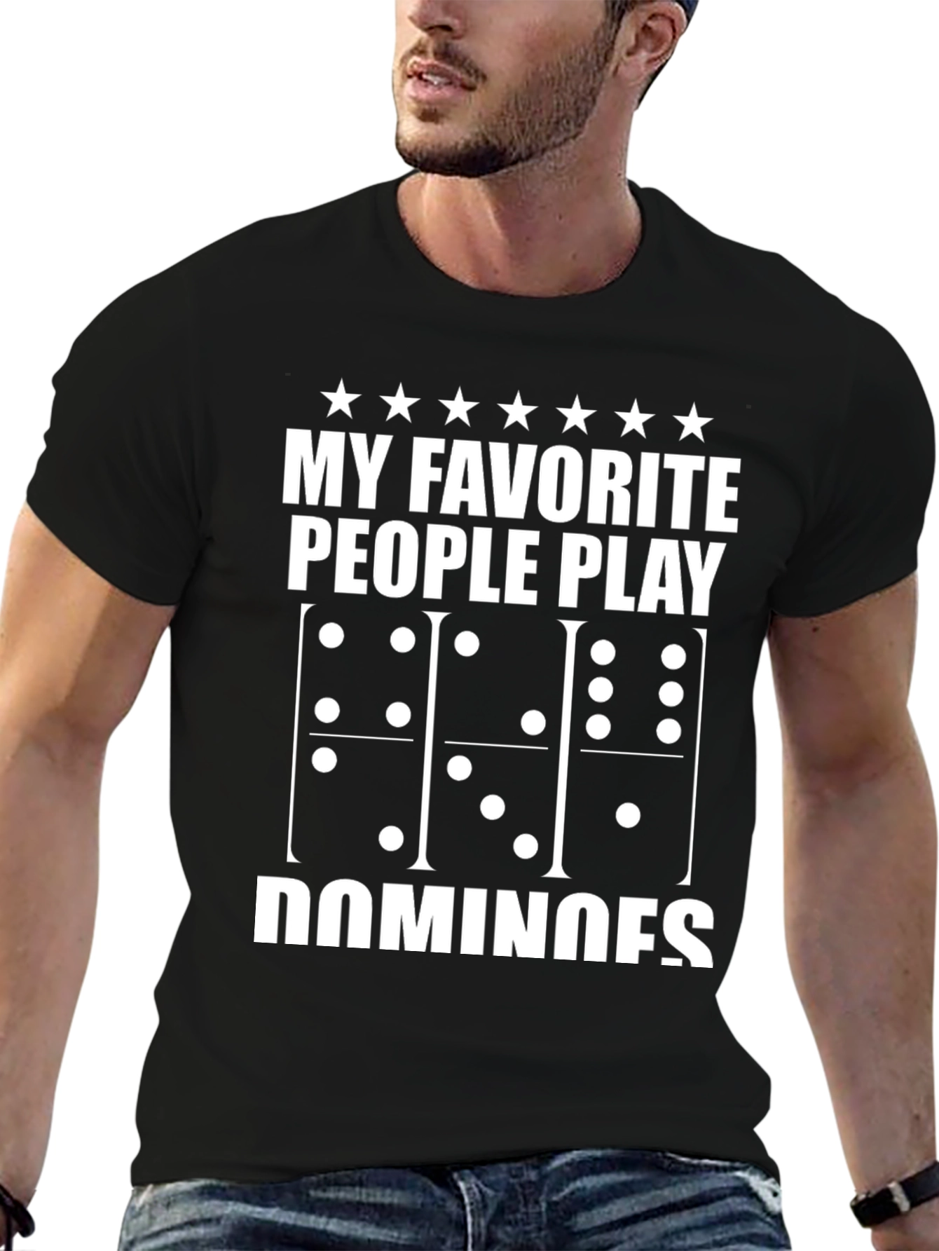 My Favorite People Play Dominoes Black T-Shirt