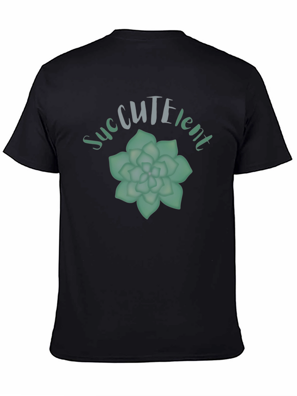 Succulent Plant Graphic Black T-Shirt
