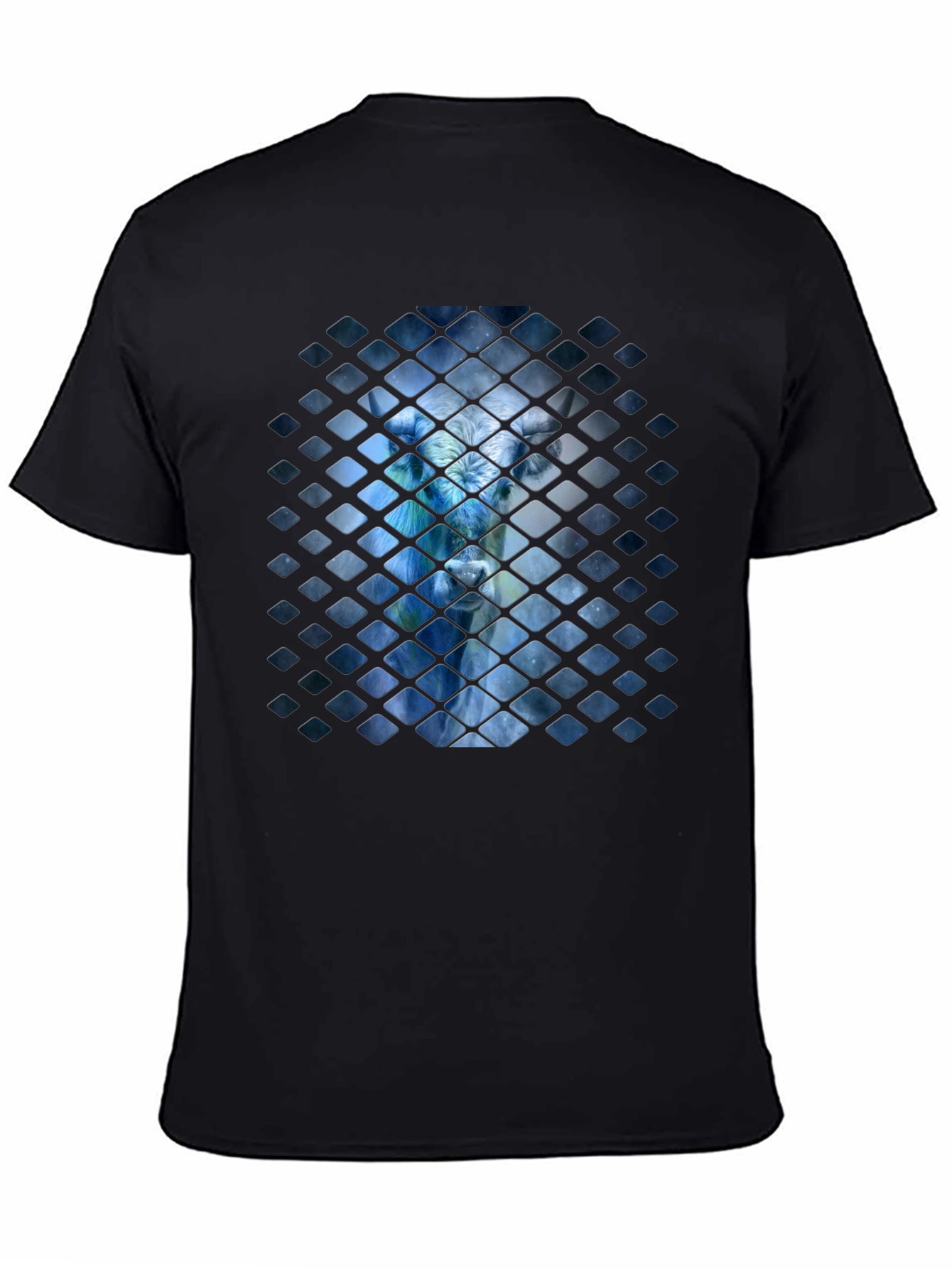 Abstract Avatar Graphic Black T-Shirt