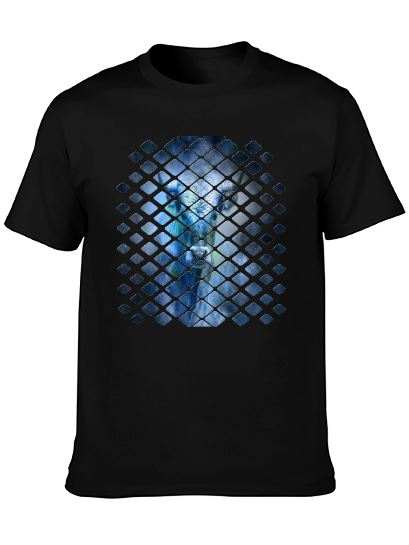 Abstract Avatar Graphic Black T-Shirt