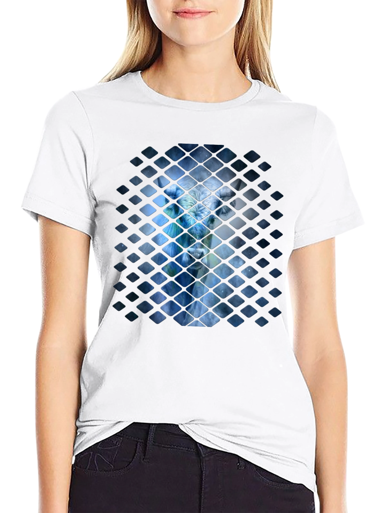 Abstract Avatar Graphic Black T-Shirt