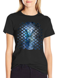Abstract Avatar Graphic Black T-Shirt