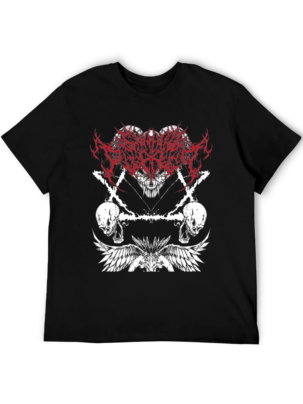 Edgy Graphic Tee - Skulls & Wings