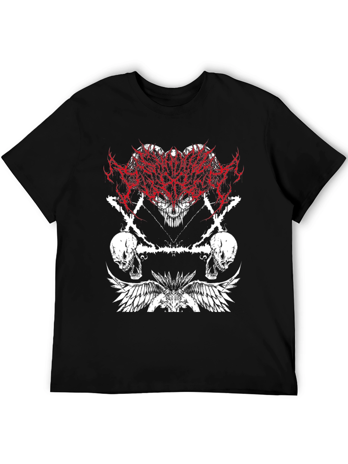 Edgy Graphic Tee - Skulls & Wings