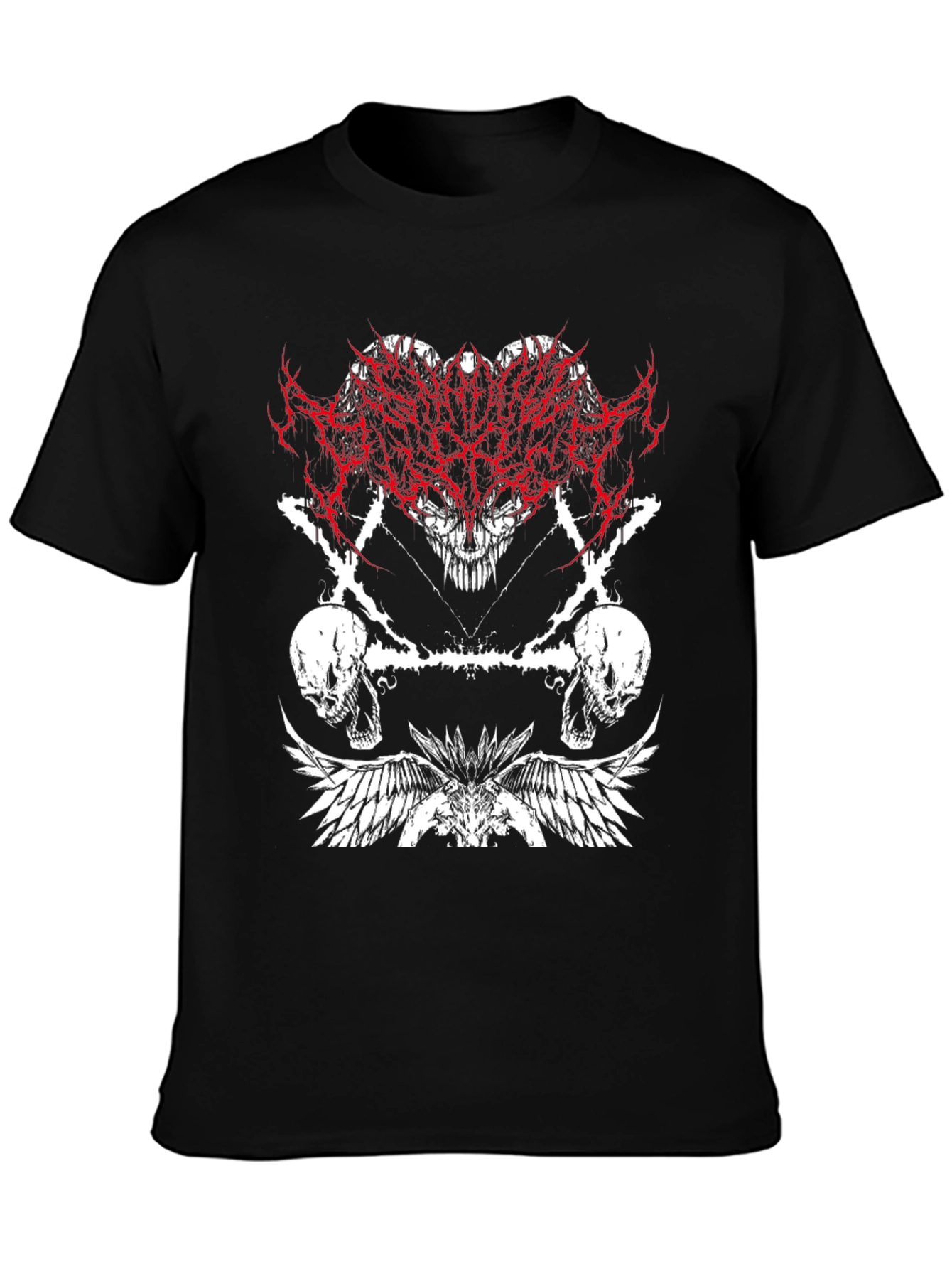 Edgy Graphic Tee - Skulls & Wings
