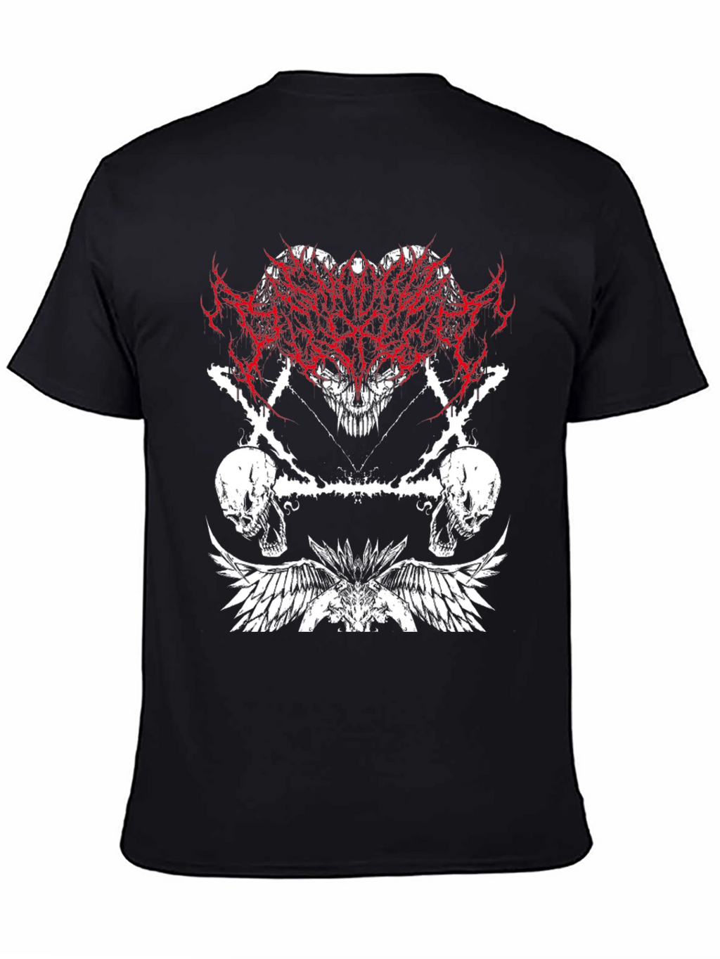 Edgy Graphic Tee - Skulls & Wings
