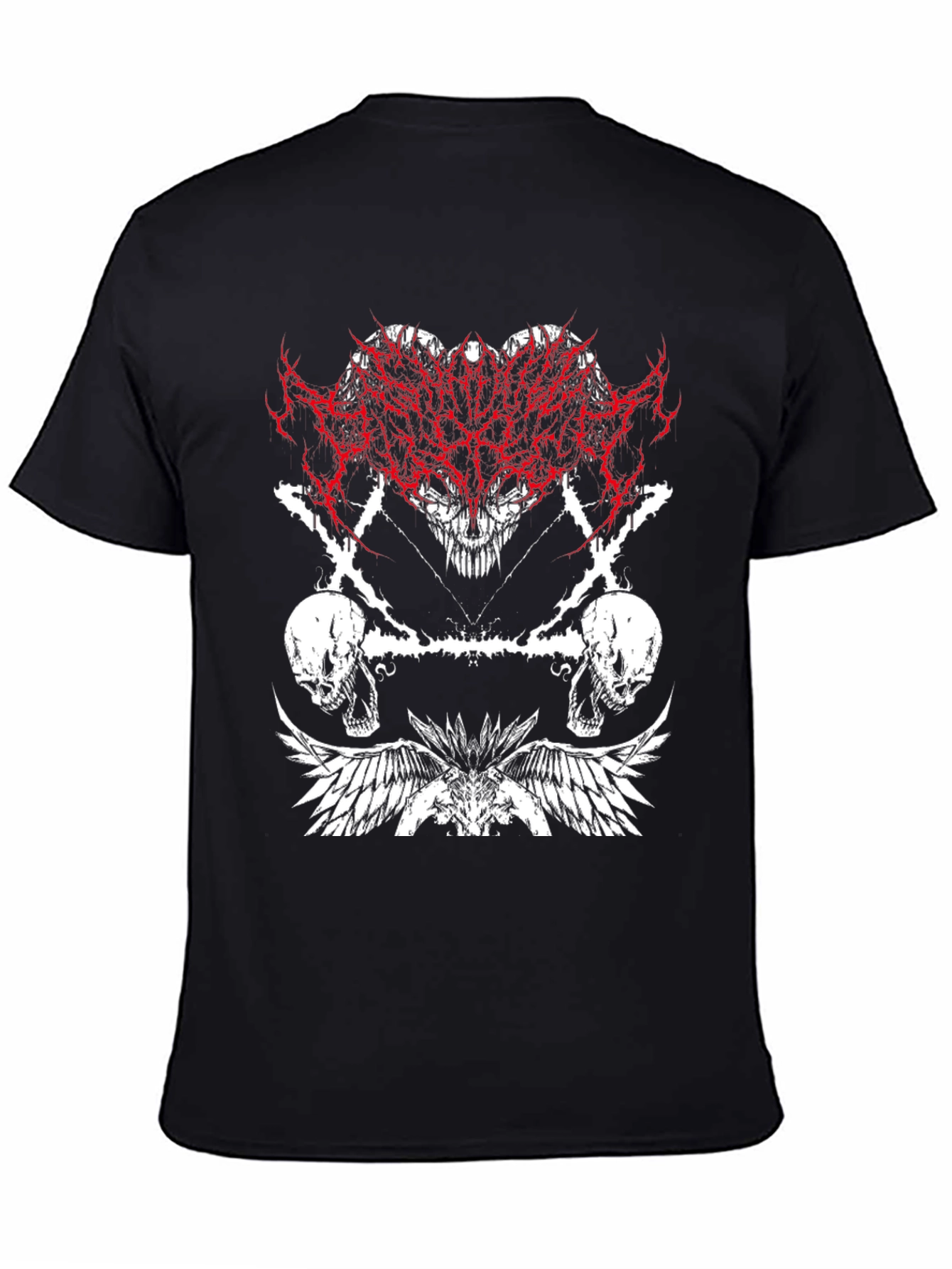Edgy Graphic Tee - Skulls & Wings