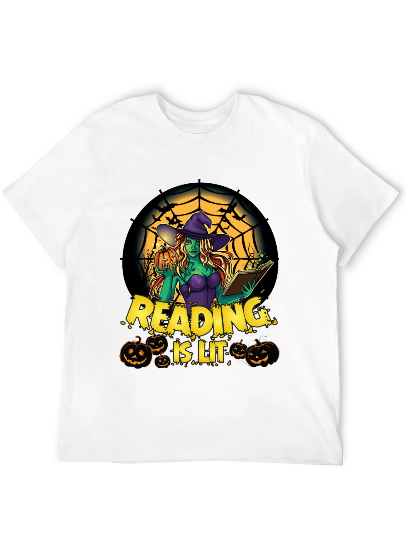 Reading is Lit Halloween Witch T-Shirt