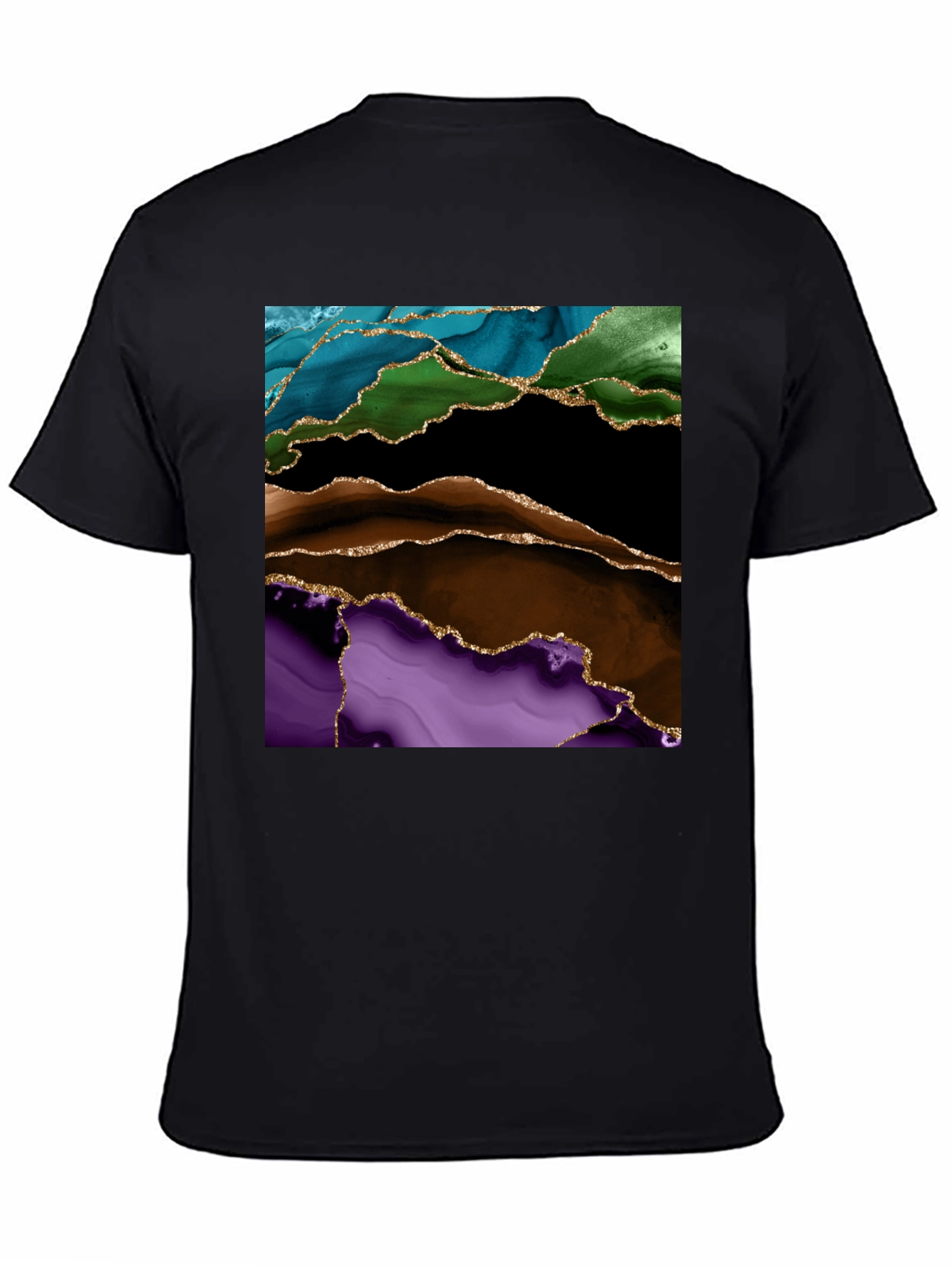 Abstract Gold-Accented T-Shirt