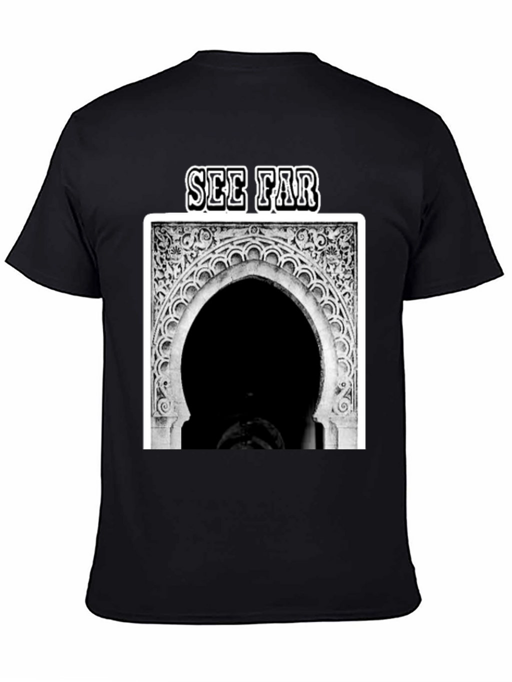 See Far Black Graphic Tee