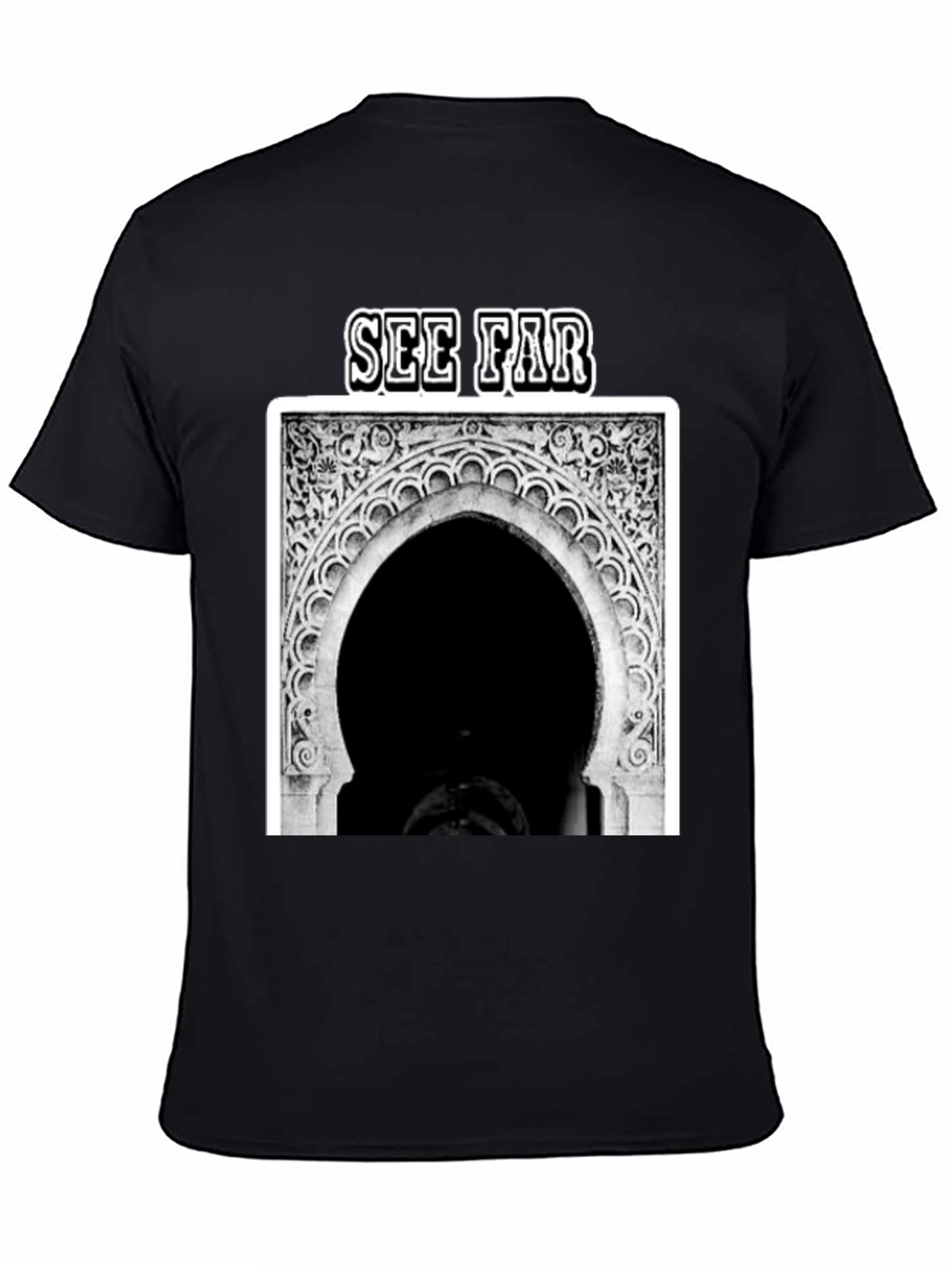 See Far Black Graphic Tee