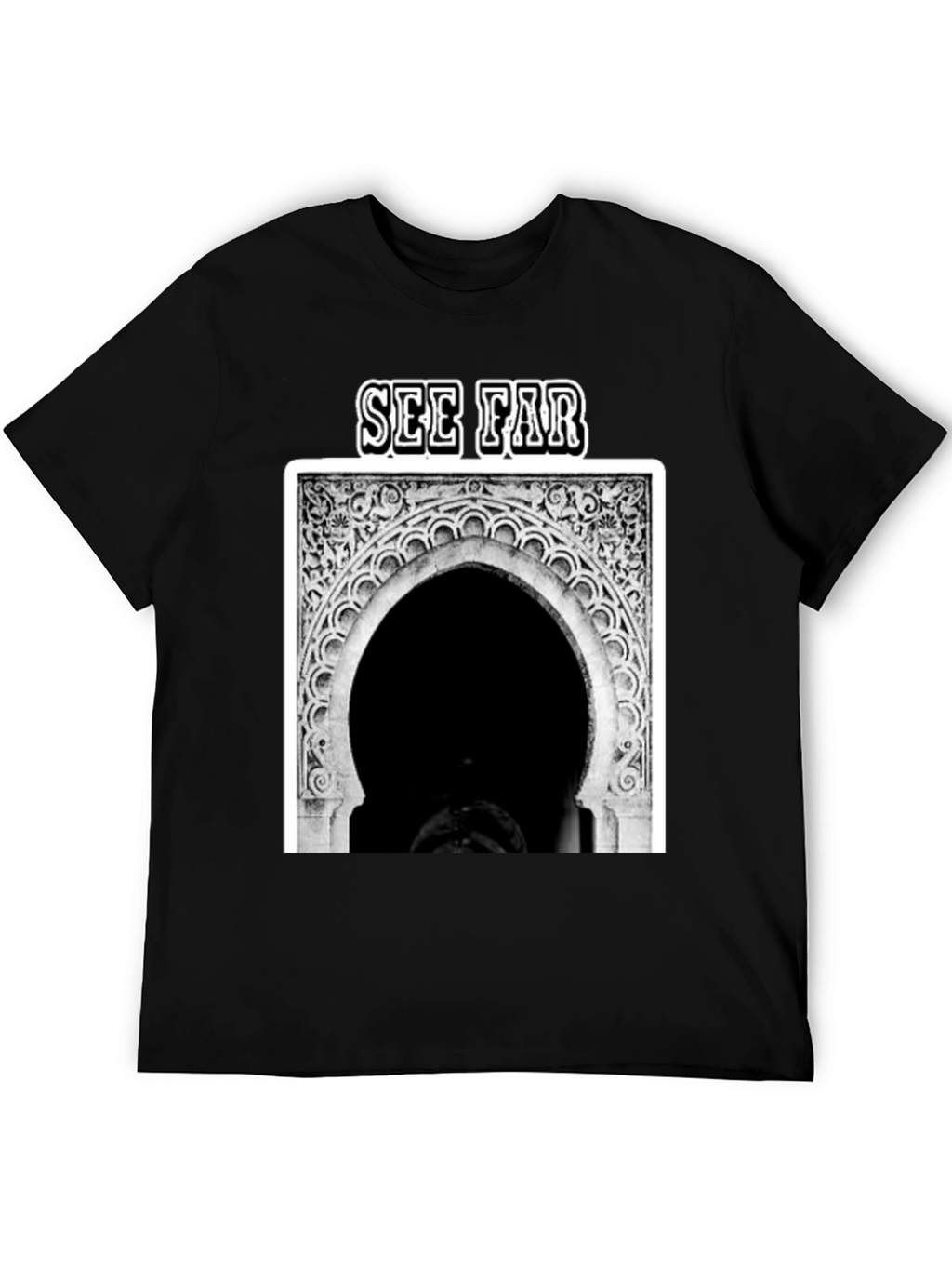 See Far Black Graphic Tee