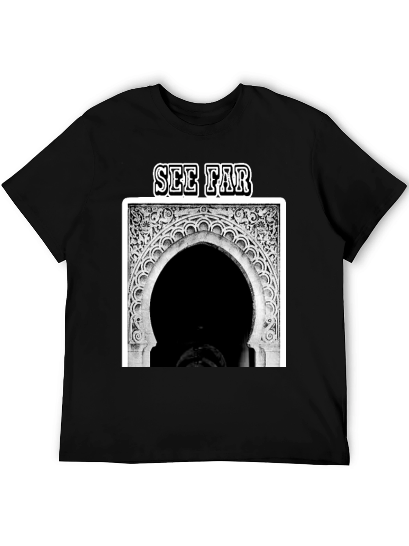See Far Black Graphic Tee