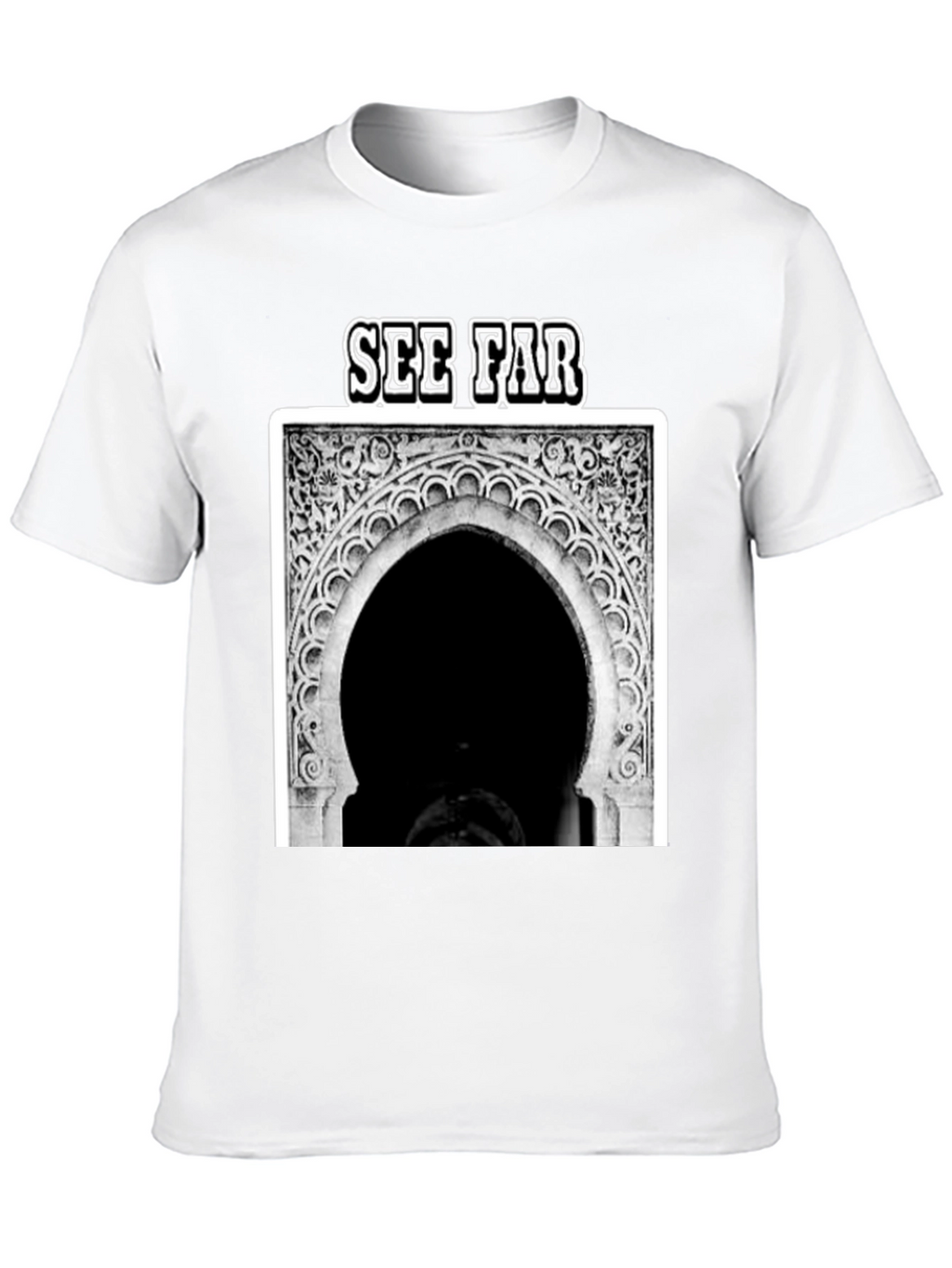 See Far Black Graphic Tee