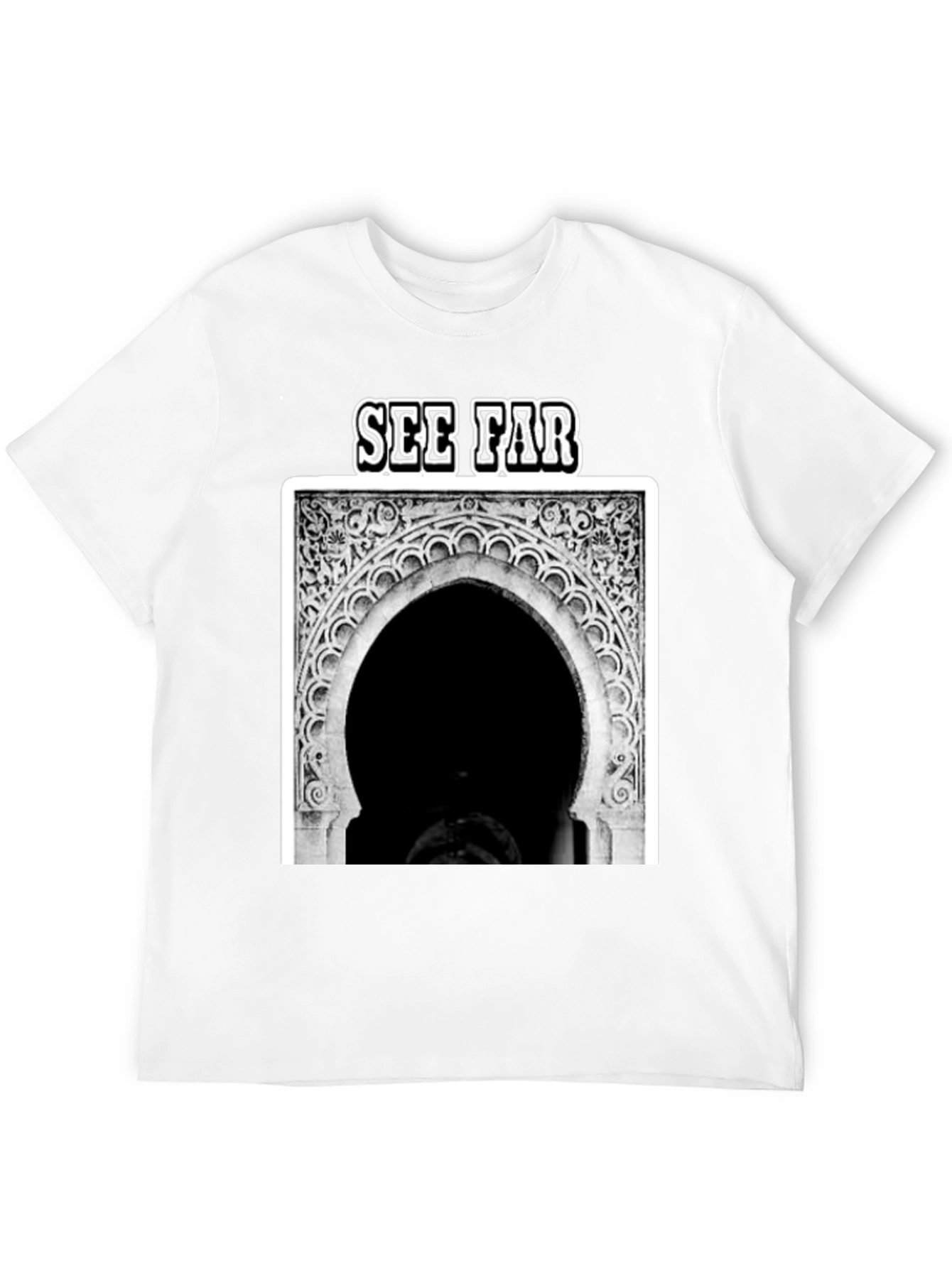 See Far Black Graphic Tee