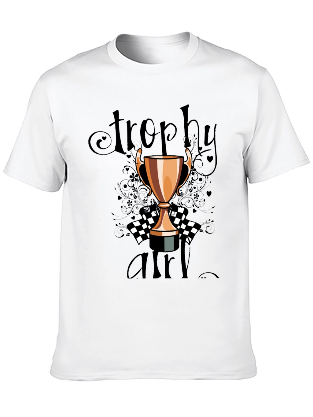 Trophy Girl Graphic Tee - Black Crew Neck