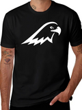 Black T-Shirt with Hawk Graphic